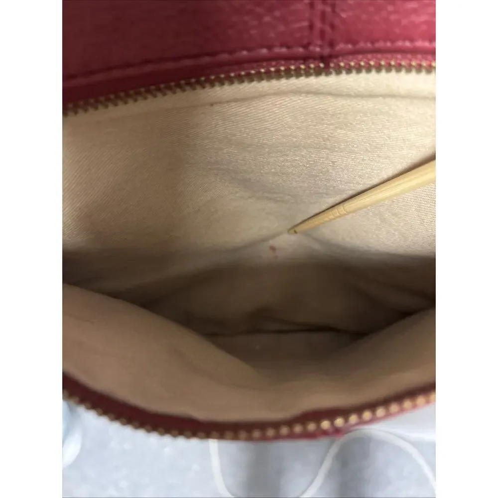 Lucky Brand Boho Leather Maroon Burgundy Crossbody Bag Purse